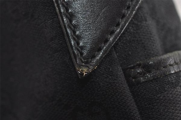 Authentic GUCCI Shoulder Cross Body Bag GG Canvas Leather 145856 Black 4561I