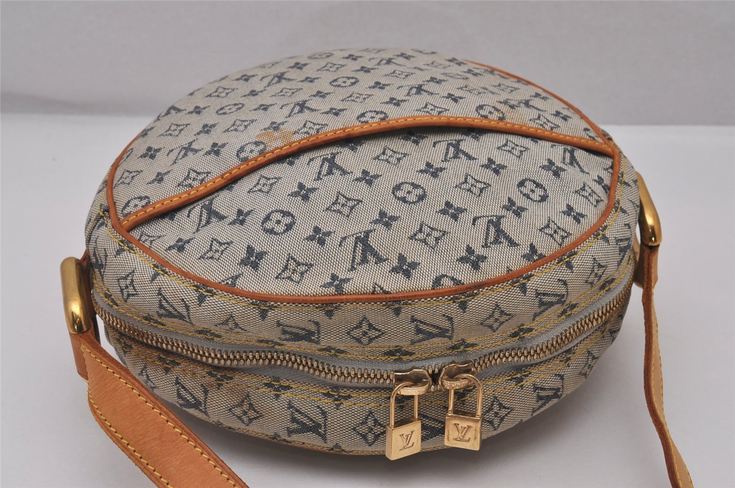 Auth Louis Vuitton Monogram Mini Jeanne GM Shoulder Cross Bag M92000 Blue 4562I