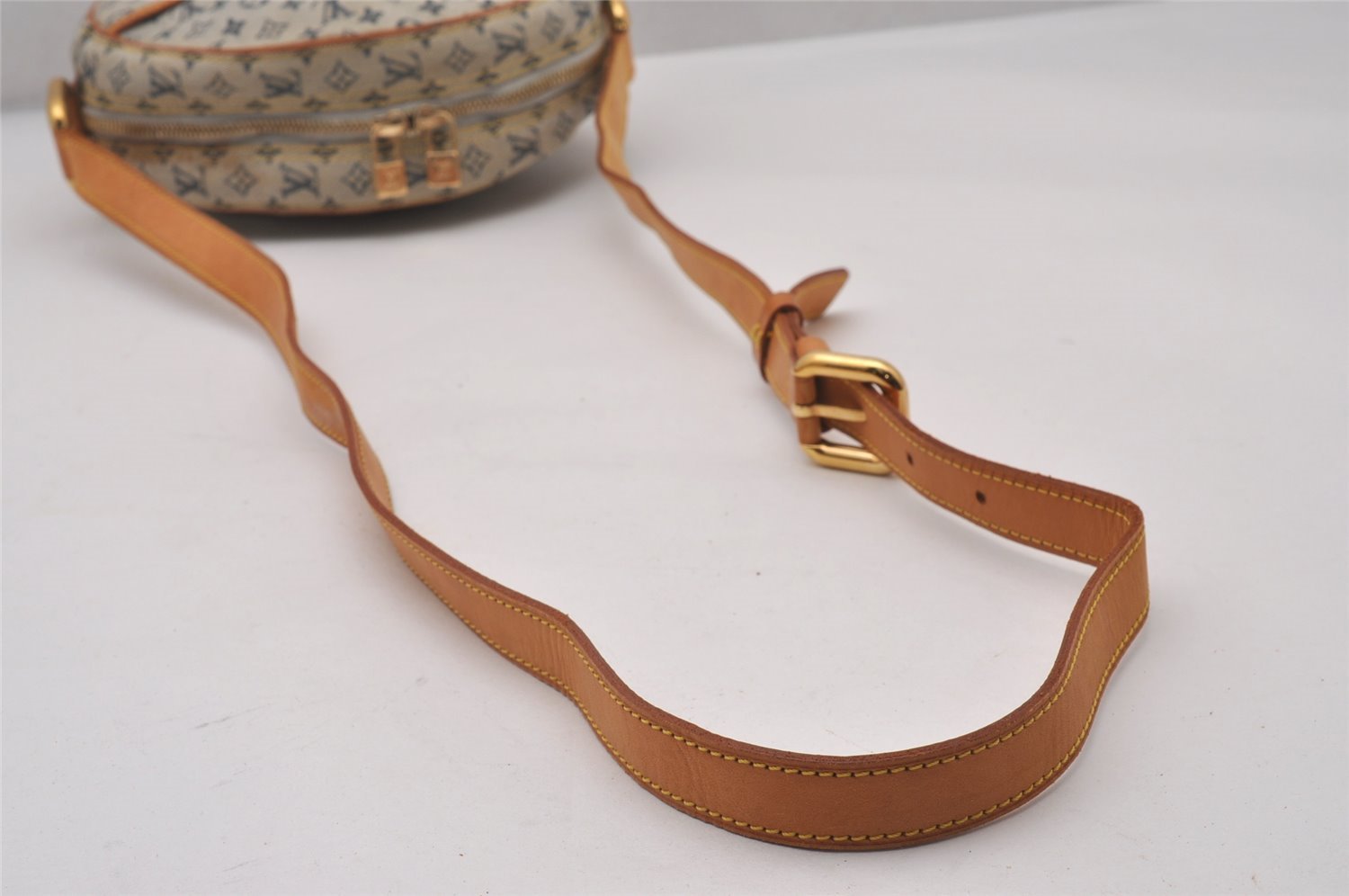 Auth Louis Vuitton Monogram Mini Jeanne GM Shoulder Cross Bag M92000 Blue 4562I