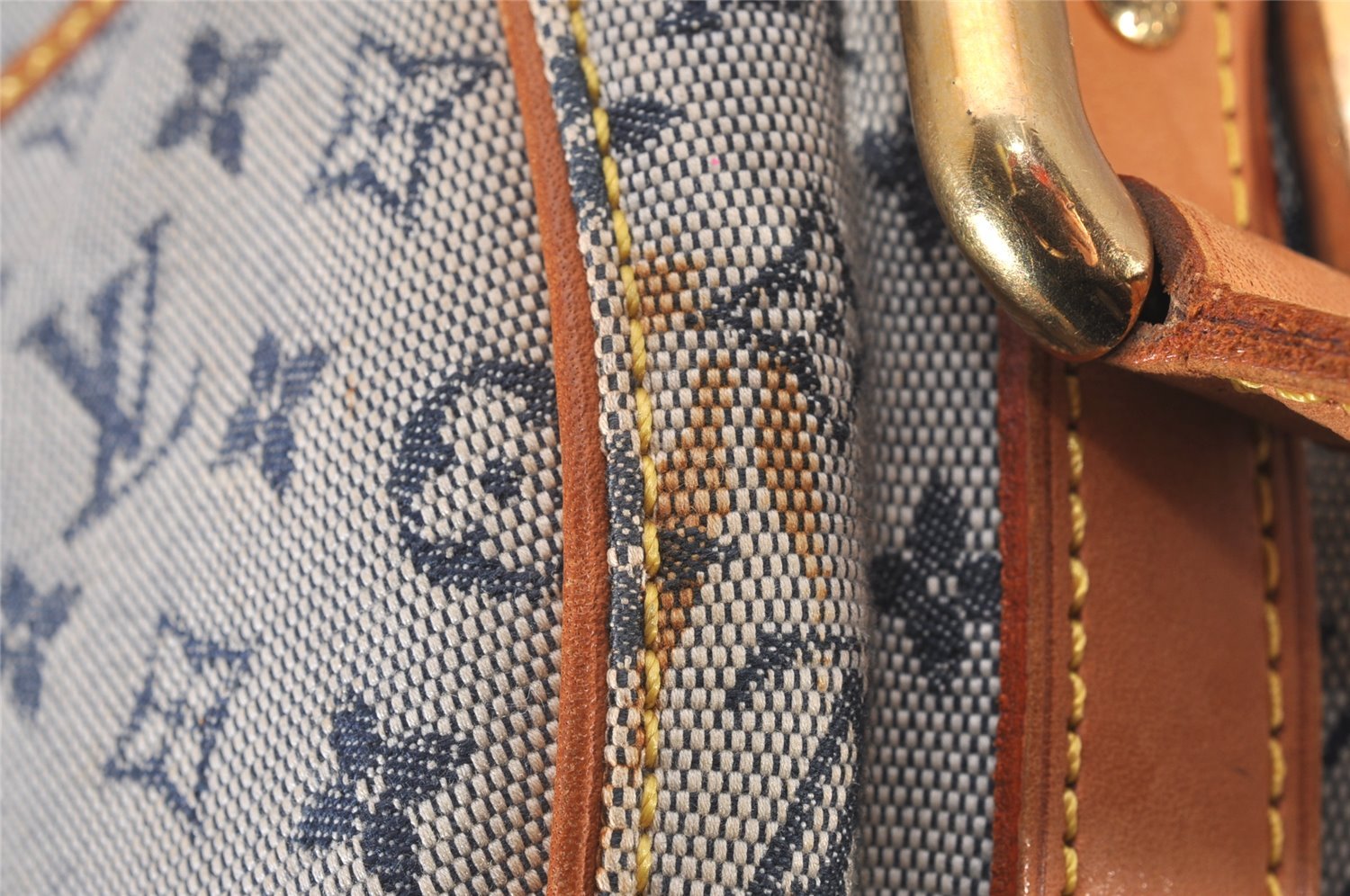 Auth Louis Vuitton Monogram Mini Jeanne GM Shoulder Cross Bag M92000 Blue 4562I