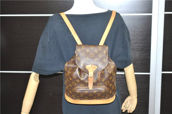 Authentic LOUIS VUITTON Monogram Montsouris MM Backpack M51136 LV 4563C