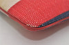 Authentic GUCCI Sylvie Biadera Stripe Clutch Bag Canvas Leather 524788 Red 4563I