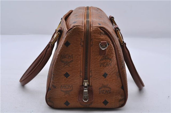 Authentic MCM Visetos Leather Vintage 2Way Shoulder Hand Bag Purse Brown 4565C