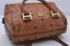 Authentic MCM Visetos Leather Vintage 2Way Shoulder Hand Bag Purse Brown 4565C