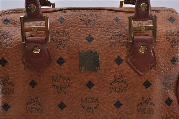 Authentic MCM Visetos Leather Vintage 2Way Shoulder Hand Bag Purse Brown 4565C