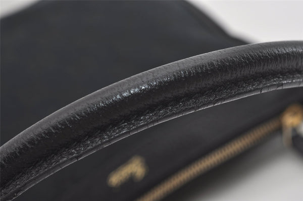 Authentic GUCCI Shoulder Hand Bag Purse GG Canvas Leather 146244 Black 4565I