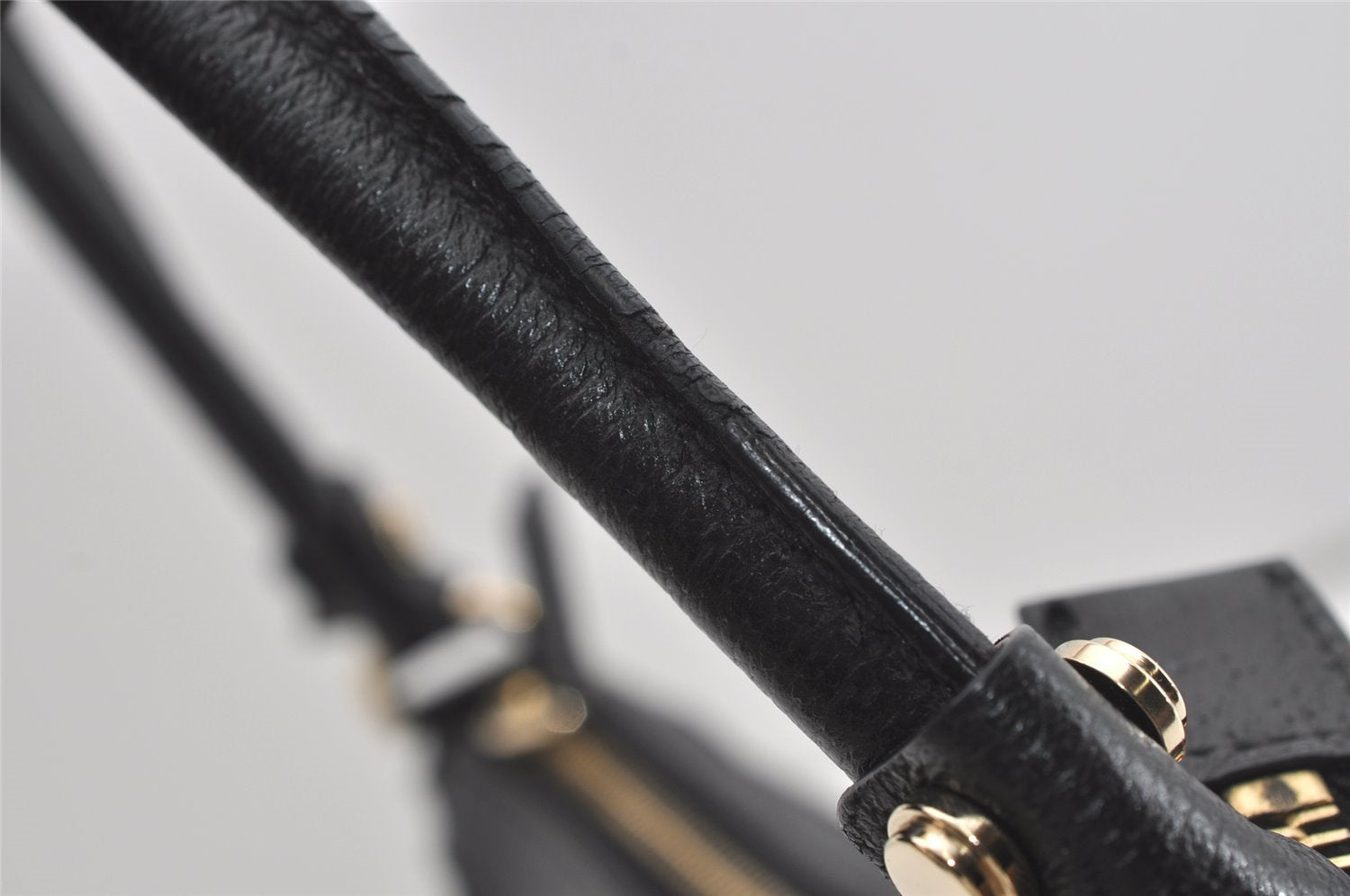 Authentic GUCCI Shoulder Hand Bag Purse GG Canvas Leather 146244 Black 4565I