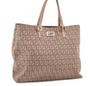 Authentic FENDI Vintage Zucchino Hand Bag Purse Canvas Leather Beige 4566I