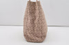 Authentic FENDI Vintage Zucchino Hand Bag Purse Canvas Leather Beige 4566I