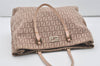Authentic FENDI Vintage Zucchino Hand Bag Purse Canvas Leather Beige 4566I