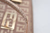 Authentic FENDI Vintage Zucchino Hand Bag Purse Canvas Leather Beige 4566I