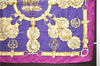 Authentic HERMES Carre 90 Scarf "cuivreries" Silk Purple 4569D