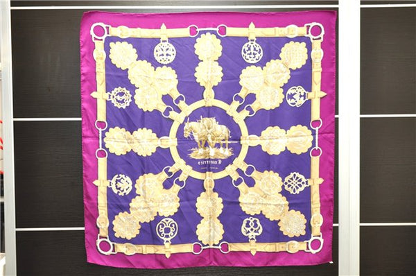 Authentic HERMES Carre 90 Scarf "cuivreries" Silk Purple 4569D