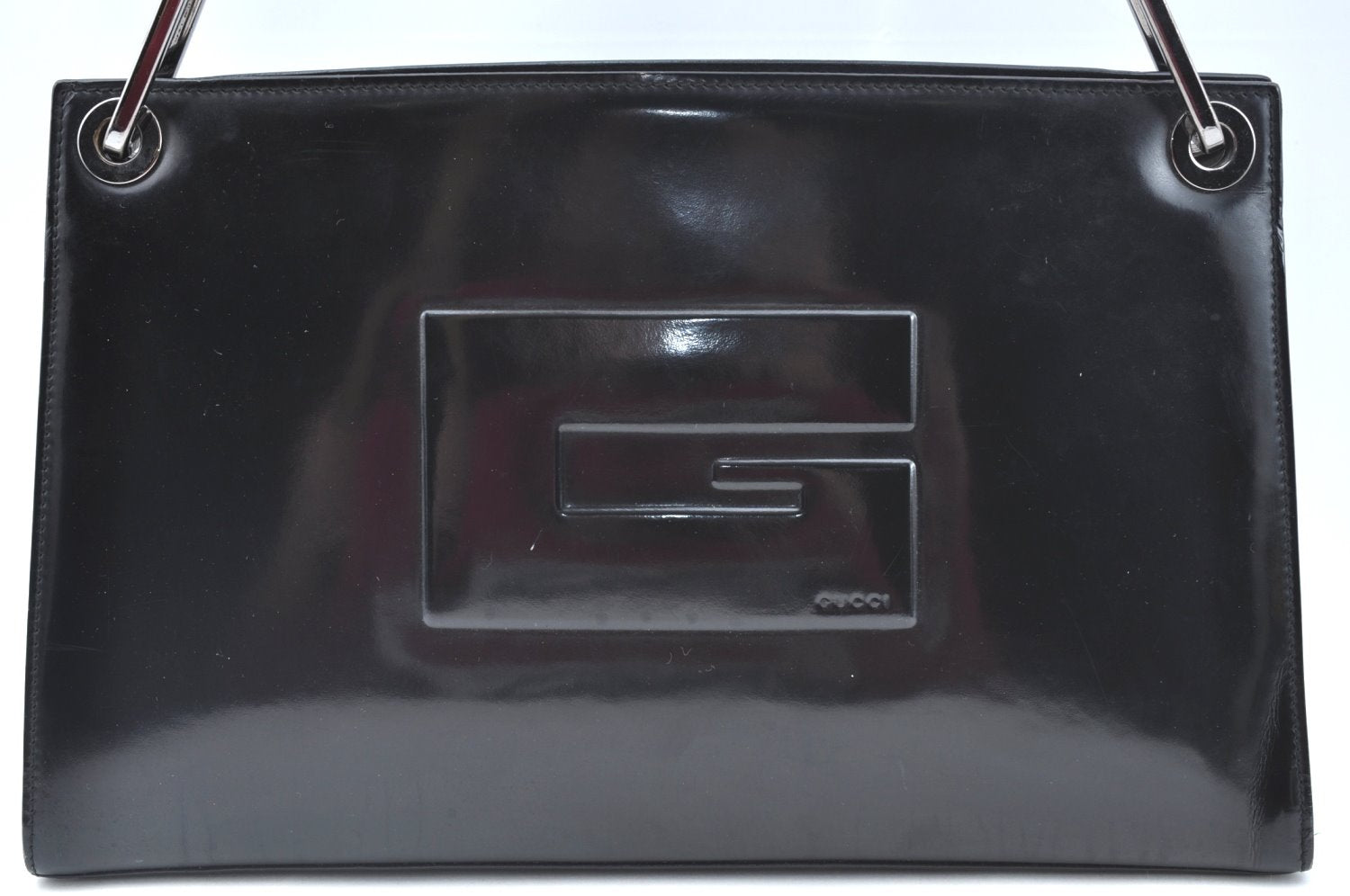 Authentic GUCCI Vintage Shoulder Hand Bag Purse Leather Black 4570H