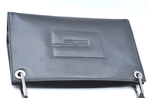 Authentic GUCCI Vintage Shoulder Hand Bag Purse Leather Black 4570H