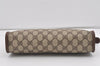 Authentic GUCCI Vintage Clutch Hand Bag Purse GG PVC Leather Brown 4570I