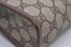 Authentic GUCCI Vintage Clutch Hand Bag Purse GG PVC Leather Brown 4570I