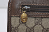 Authentic GUCCI Vintage Clutch Hand Bag Purse GG PVC Leather Brown 4570I