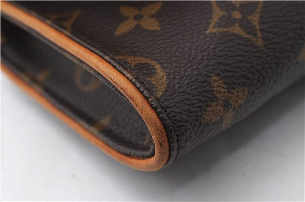 Authentic Louis Vuitton Monogram Pochette Twin GM Shoulder Bag M51852 LV 4571E