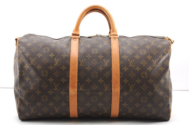 Authentic Louis Vuitton Monogram Keepall Bandouliere 50 M41416 Boston Bag 4571F