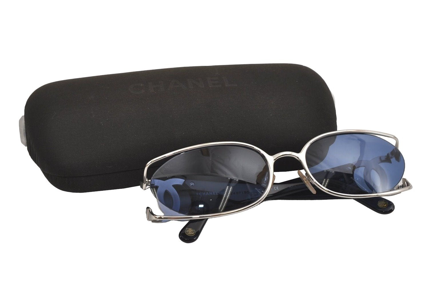 Authentic CHANEL Vintage Sunglasses CoCo Mark Plastic 4023 Blue 4571I