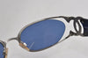 Authentic CHANEL Vintage Sunglasses CoCo Mark Plastic 4023 Blue 4571I