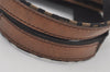 Authentic FENDI Zucca Hand Tote Bag Purse Nylon Leather Brown Black 4572I