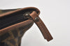Authentic FENDI Zucca Hand Tote Bag Purse Nylon Leather Brown Black 4572I