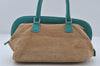 Authentic FENDI Selleria Shoulder Hand Bag Purse Straw Leather Beige 4573I