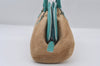 Authentic FENDI Selleria Shoulder Hand Bag Purse Straw Leather Beige 4573I