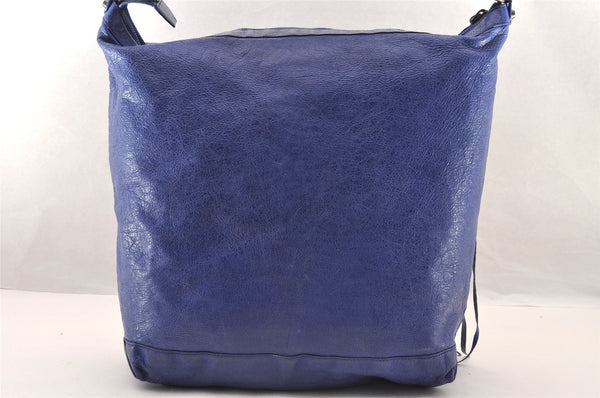 Authentic BALENCIAGA Classic The Day Shoulder Hand Bag Leather 140442 Blue 4577I