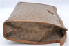 Authentic CELINE C Macadam Pattern Clutch Bag PVC Leather Beige 4578C