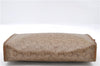 Authentic CELINE C Macadam Pattern Clutch Bag PVC Leather Beige 4578C