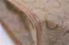 Authentic CELINE C Macadam Pattern Clutch Bag PVC Leather Beige 4578C