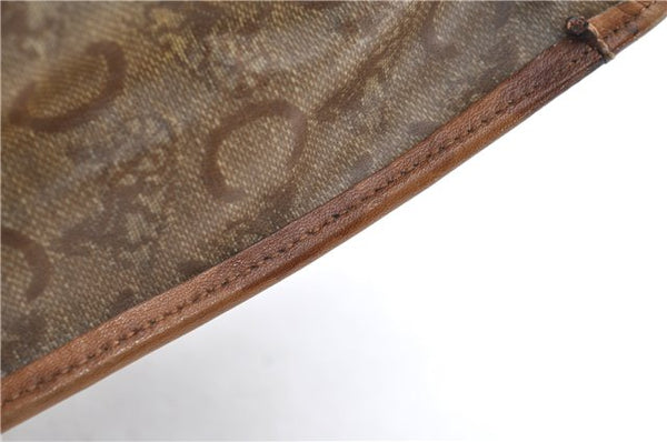 Authentic CELINE C Macadam Pattern Clutch Bag PVC Leather Beige 4578C
