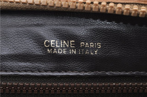 Authentic CELINE C Macadam Pattern Clutch Bag PVC Leather Beige 4578C