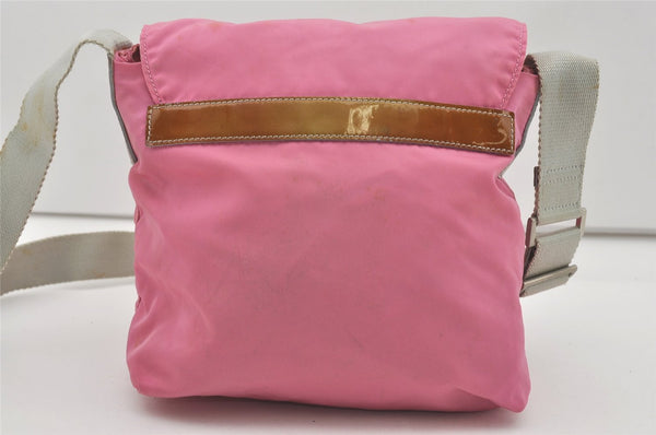 Authentic PRADA Nylon Tessuto Leather Shoulder Cross Body Bag Purse Pink 4579I