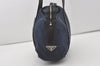 Authentic PRADA TESSUTO COLOR Nylon Leather Shoulder Bag B9977 Navy Blue 4580I