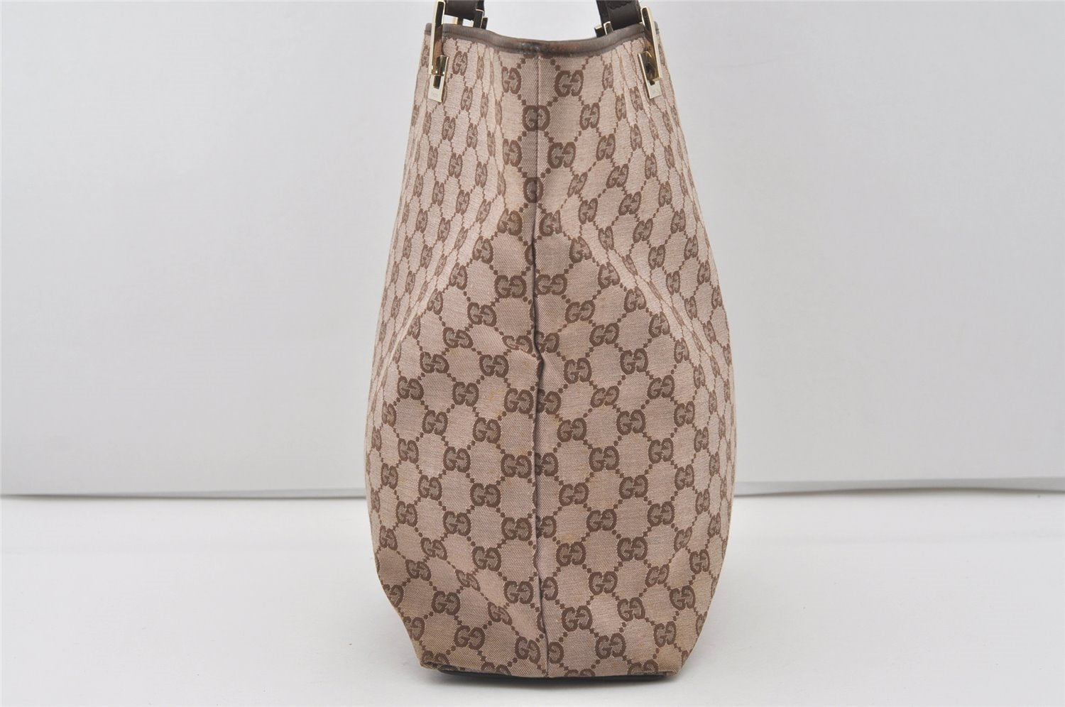 Authentic GUCCI Vintage Shoulder Tote Bag GG Canvas Leather 0021098 Brown 4581I