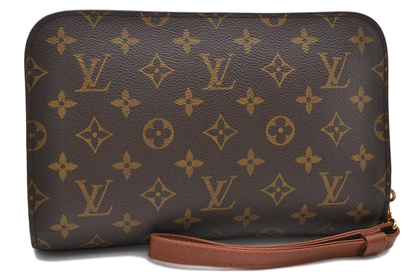 Authentic Louis Vuitton Monogram Orsay Clutch Hand Bag Purse M51790 LV 4582D