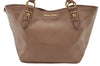 Authentic MIU MIU Vintage Leather 2Way Shoulder Hand Tote Bag Purse Beige 4583I