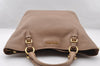 Authentic MIU MIU Vintage Leather 2Way Shoulder Hand Tote Bag Purse Beige 4583I