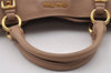 Authentic MIU MIU Vintage Leather 2Way Shoulder Hand Tote Bag Purse Beige 4583I
