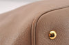 Authentic MIU MIU Vintage Leather 2Way Shoulder Hand Tote Bag Purse Beige 4583I