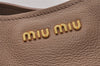 Authentic MIU MIU Vintage Leather 2Way Shoulder Hand Tote Bag Purse Beige 4583I