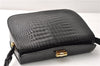 Authentic GUCCI Vintage Shoulder Cross Body Bag Purse Leather Black 4584F
