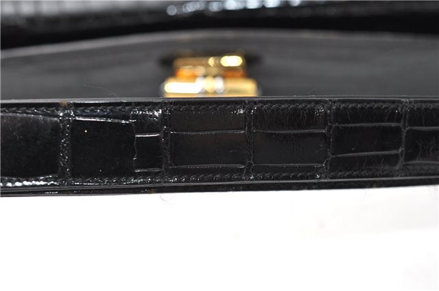 Authentic GUCCI Vintage Shoulder Cross Body Bag Purse Leather Black 4584F