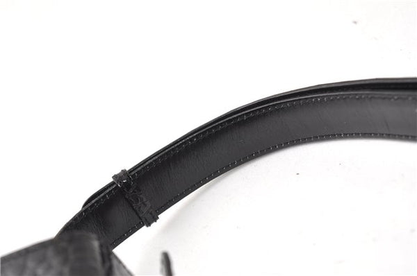 Authentic GUCCI Vintage Shoulder Cross Body Bag Purse Leather Black 4584F