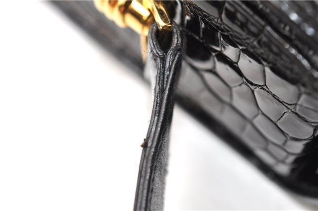 Authentic GUCCI Vintage Shoulder Cross Body Bag Purse Leather Black 4584F