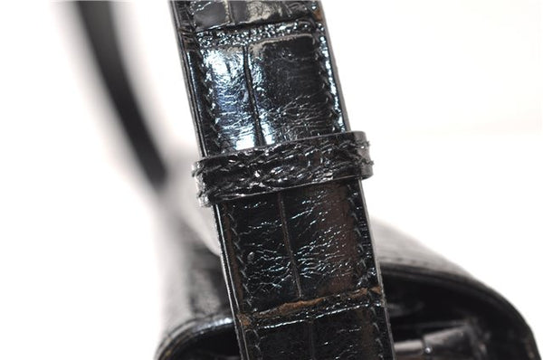 Authentic GUCCI Vintage Shoulder Cross Body Bag Purse Leather Black 4584F